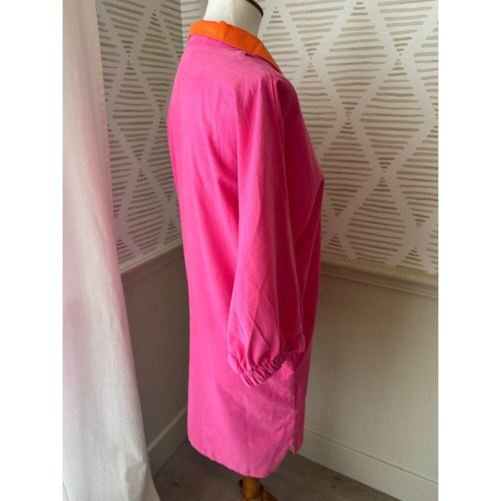 Caryn Lawn Betsy Collar Corduroy Dress One Size Pink Orange NWT - Picture 7 of 10